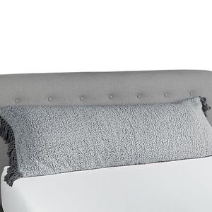 NWT Wild Sage Liana Sherpa Body Pillow Cover With Tassel Trim Zippered In Gray